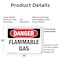 Signmission Flammable Gas Danger Sign, Plastic, 14in W x 10in L, 2PK OS-2PACK-DS-P-1014-L-1234 - alternate 3